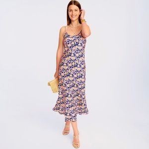 NWT J. CREW Gwyneth Cupro Block Print Slip Dress